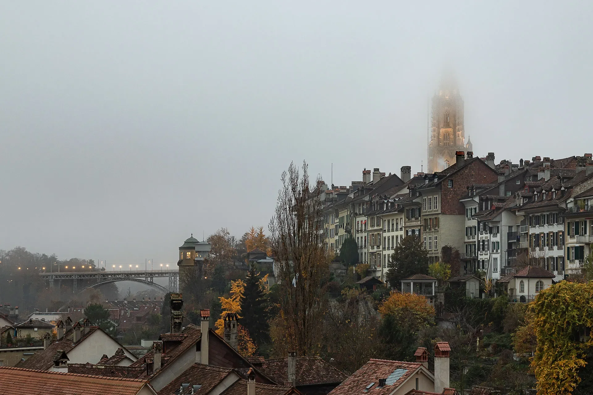 Altstadt mit Münster im Dunst